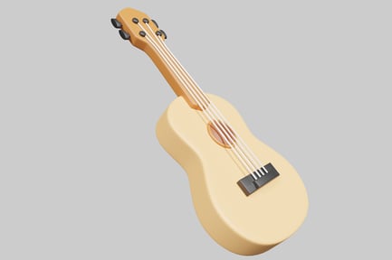 Preview: Ukulele with light yellow body and darker yellow neck