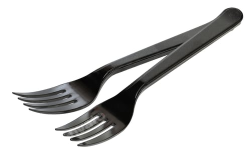 Preview: Plastic black fork on isolated background