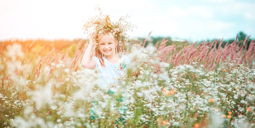 Preview: little cute girl on the field