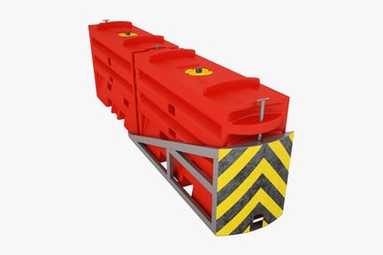 Preview: TRAFFIX SLED Barrier, Red Industrial Roadside Barricade