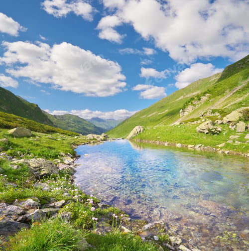 Preview: Pure river in mountain valley.