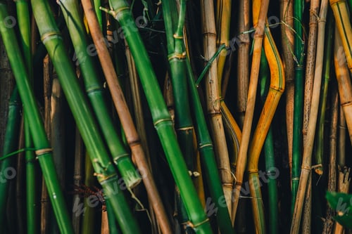 Preview: Close-Up of Natural Bamboo Stalks Highlighting Texture and Hues