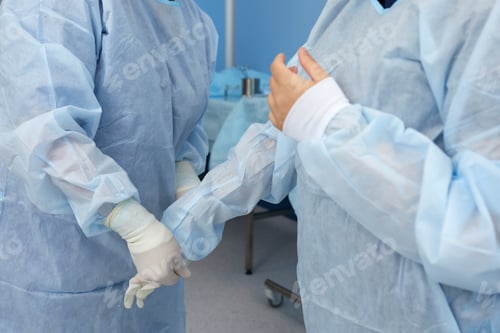 Preview: Surgical Staff Wearing Scrubs in Hospital Setting