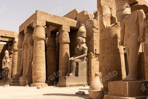 Preview: Columns and statues in an egyptian temple
