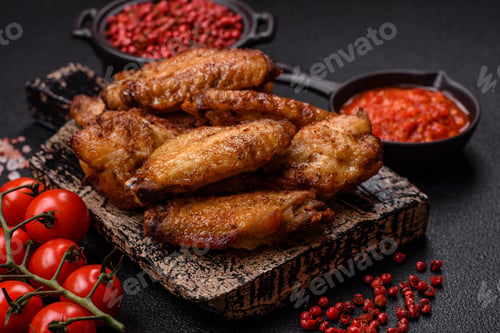Preview: Grilled chicken wings with salt, spices and herbs