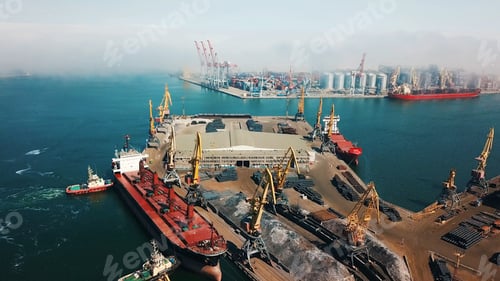 Preview: aerial view of terminal in port