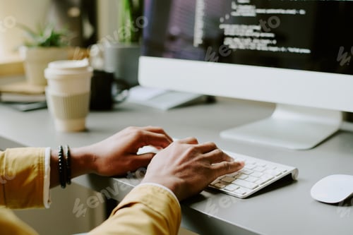 Preview: Hands Of Male Programmer Typing Code