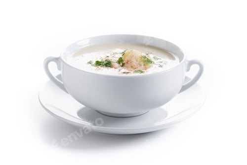 Preview: Cauliflower soup isolated on white background