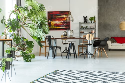 Preview: Modern interior with communal table