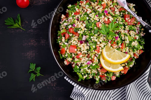 Preview: Tabbouleh salad. Traditional middle eastern or arab dish.