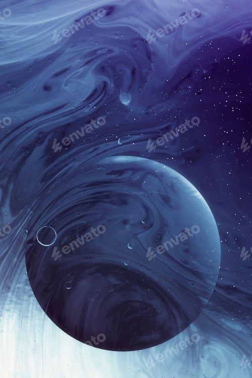 Preview: abstract fantasy space scene with planet