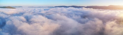 Preview: Aerial view white clouds in blue sky at morning.