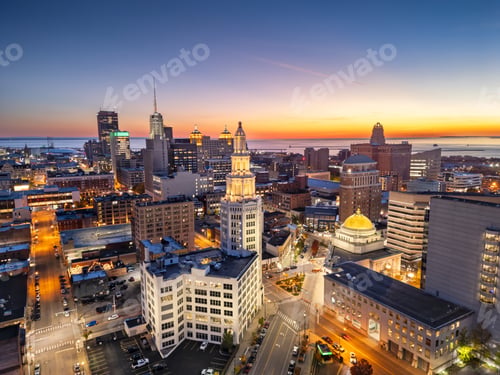 Preview: Buffalo, New York, USA Downtown Skyline at Golden Hour