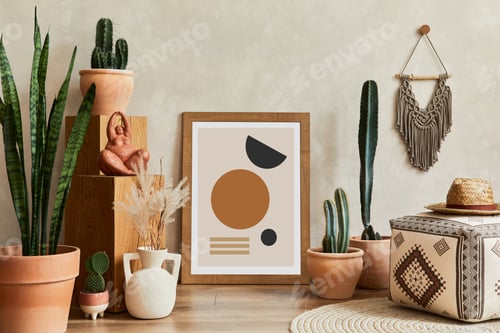 Preview: Creative composition of stylish living room interior