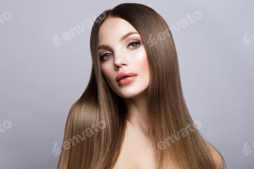 Preview: Beauty Woman face Portrait. Beautiful model Girl with Perfect Fresh Clean Skin