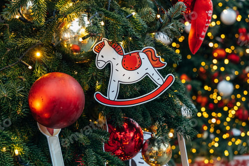 Preview: New Year's colorful trees in front of the Central Department Store in Moscow on Kuznetsky Most