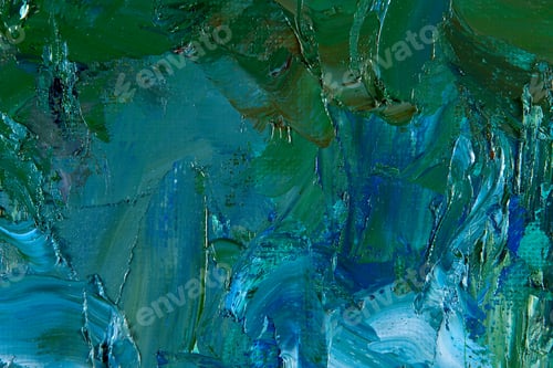 Preview: Abstract Painting Texture with Shades of Blue and Green