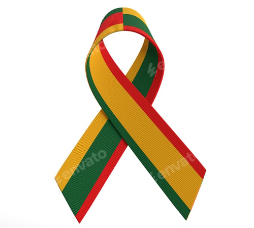 Preview: Ribbon bow green red orange yellow color symbol decoration ornament black history month africa ameri