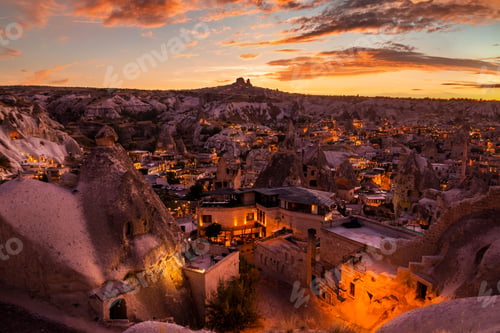 Preview: Goreme at sunset. Cappadocia, Turkey. Travel in Cappadocia