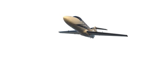 Preview: Private Jetplane Flying in Sky. Isolated Cutout for Composite