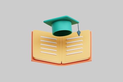 Preview: Graduation cap on open book