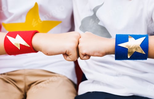 Preview: Superheroes Kids Fist Bump Powerful Concept