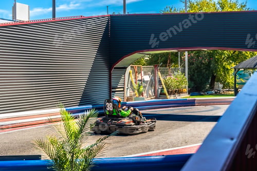 Preview: Go kart racer driving on a karting track