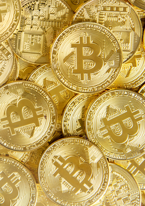 Preview: Gold bitcoins cryptocurrency digital finance remixed