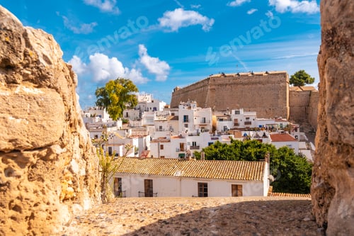 Preview: Looking at the city from the castle wall of Ibiza Town, Balearic Islands, Eivissa