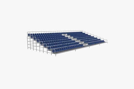 Preview: Sports Venue Bleachers - Tiered Seating with Blue Seats