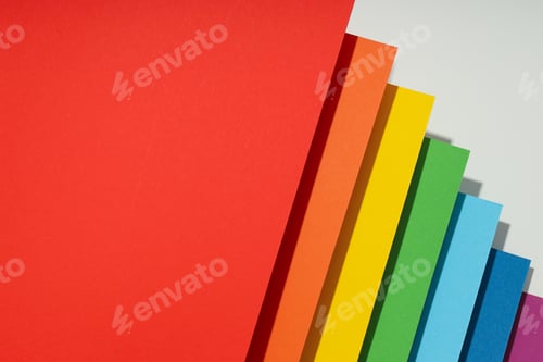 Preview: Mockup, abstraction, colorful colored paper, top view