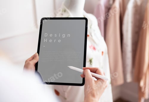 Preview: Hand holding a digital tablet mockup