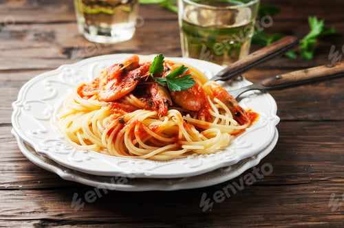 Preview: Italian spaghetti with prawns