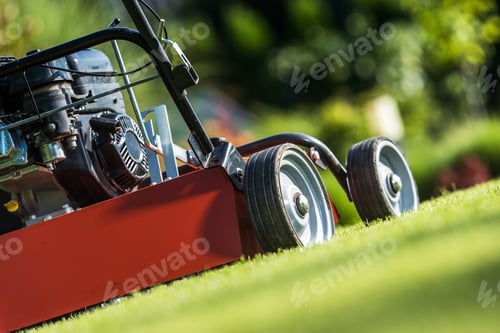 Preview: Scarifier or Verticutter on a Backyard Lawn
