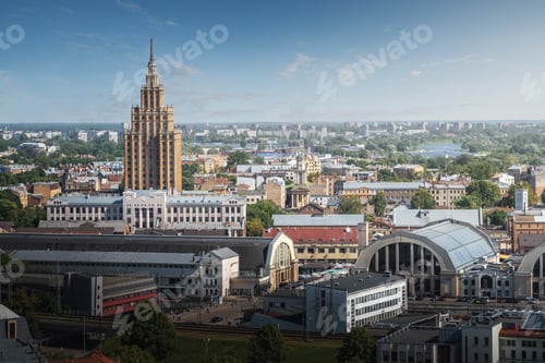 Preview: Aerial view of Riga with Latvian Academy of Sciences - Riga, Latvia