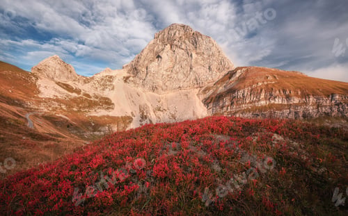Preview: Autumn sunset at Mangart saddle in the Julian Alps