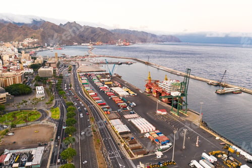 Preview: View from the height of the capital of Tenerife Santa Cruz de Tenerife. Canary Islands, Spain