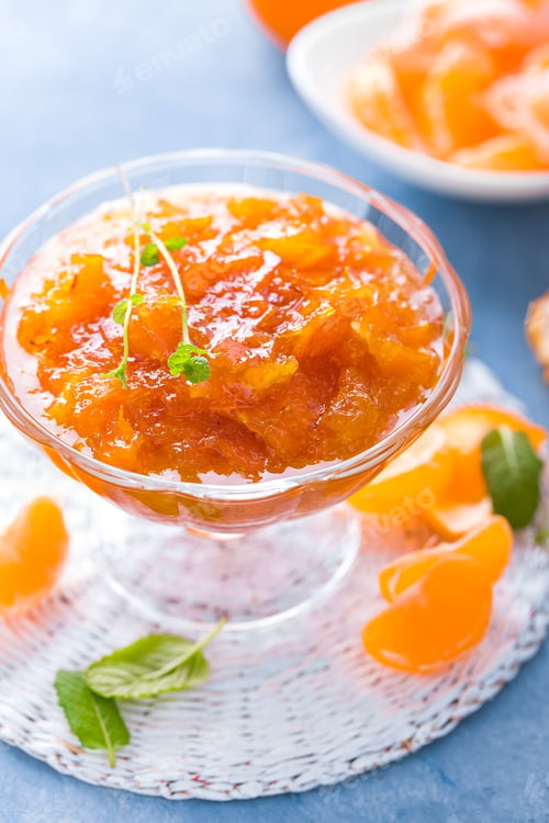 Preview: Tasty mandarin orange jam. Tangerine confiture, marmelade.
