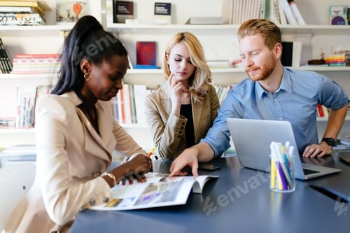 Preview: Multiethnic people working in modern office