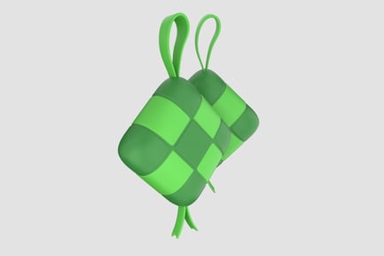 Preview: Ketupat Food 3D Illustration