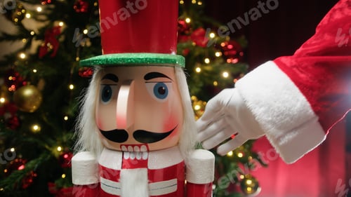 Preview: Santa Claus showing affection to a Nutcracker