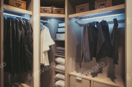 Preview: Walk-in Closet With Built-in Storage for Wardrobe