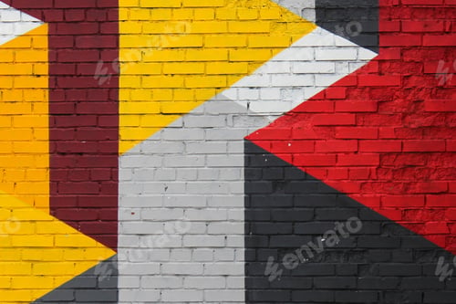 Preview: a brick wall painted with graffiti