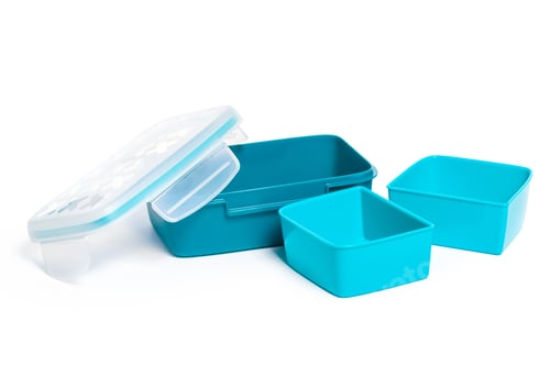Preview: Colorful storage containers arranged on a white background for meal prep and organization