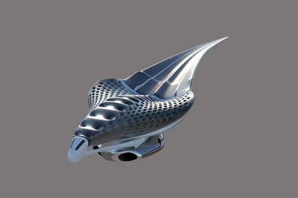 Vista previa: Nave espacial orgánica de ciencia ficción: Folleto cromado