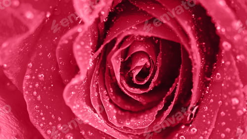 Preview: Vibrant fresh close up isolated beautiful macro rose water drops.