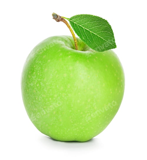 Preview: Green apple Isolated on a white background