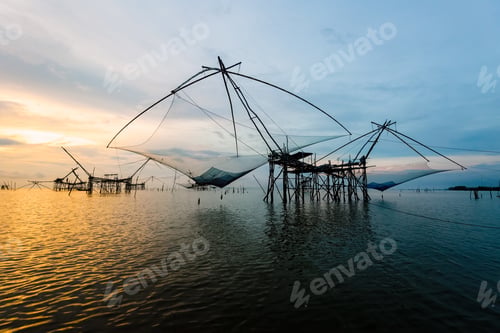 Preview: Rural lifestyle at Pakpra canal during sunrise in Thailand