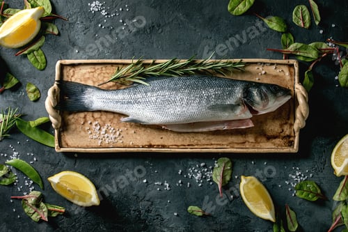 Preview: Raw uncooked fish sea bass