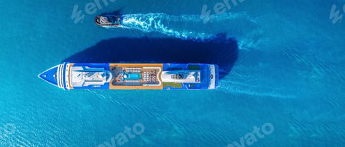 Preview: Cruise Ship, Cruise Liners beautiful white cruise ship above luxury cruise in the ocean sea